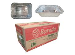 BANDEJA DE ALUMINIO 500ML BOREDA D6 REF.120 CAIXA COM 100 UNID.