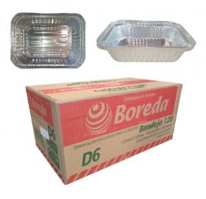 BANDEJA DE ALUMINIO 500ML BOREDA D6 REF.120 CAIXA COM 100 UNID.