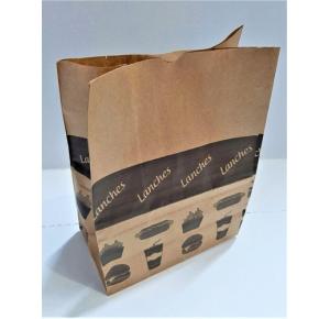 SACO PARA DELIVERY KRAFT IMPRESSO TAMANHO M 19X12X26CM DIFFATO PCT COM 100 UNIDADES